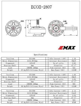 Моторы EMAX ECO II Series 2807 3-6S 